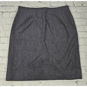 Vintage Burberrys Of London Skirt Gray Wool Pencil Career WOMENS SIZE 14P